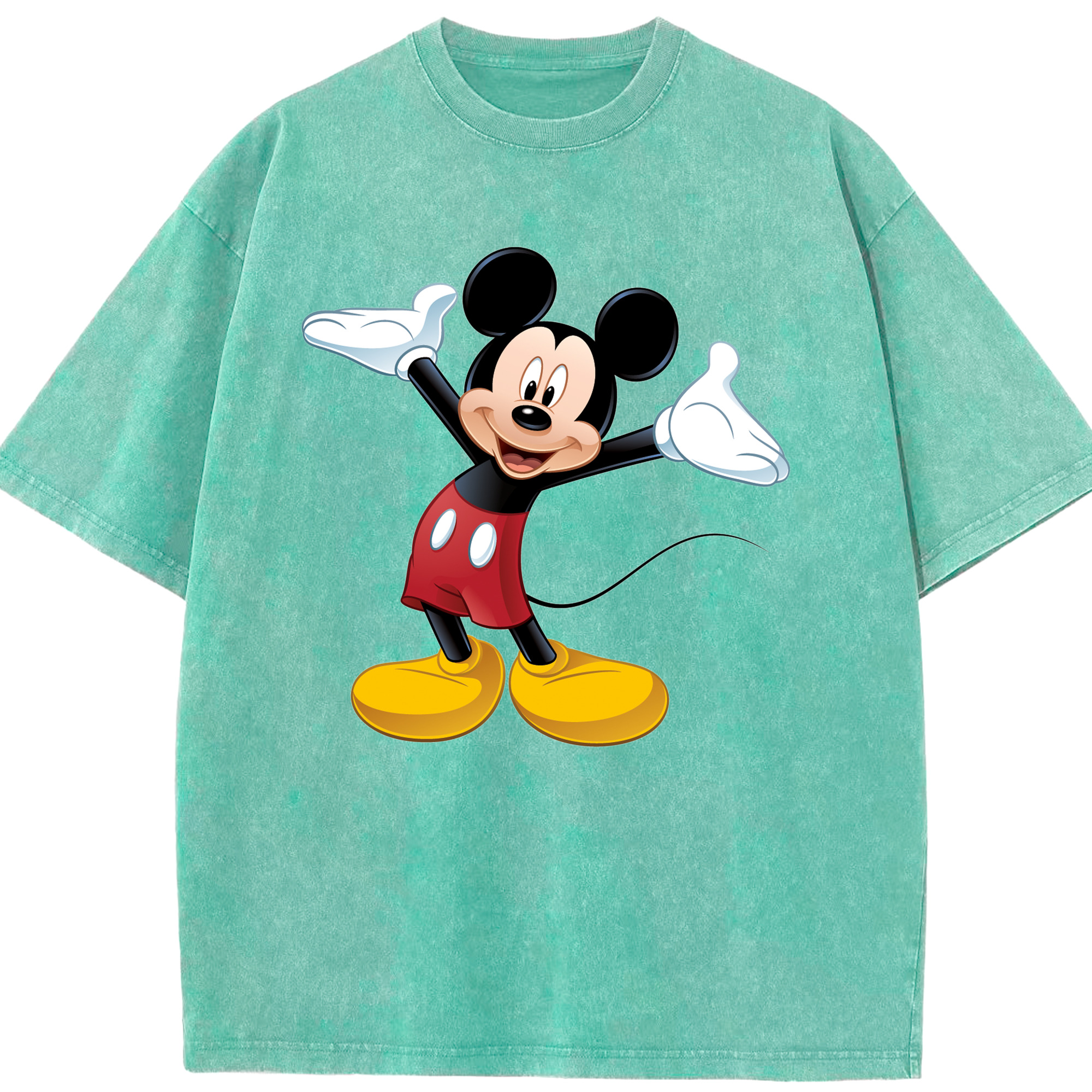 （画像用） ミッキーマウス Mickey Mouse 綿100% ヴィンテージ風 半袖Tシャツ（フロントプリント）